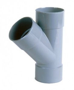 T-STUK GRIJS SANITAIR 100MM 45° FFF