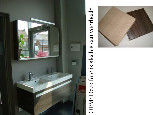 ORLEANS MEUBELSET 120CM ONDERBOUWKAST DEC INCL. HANDDOEKHOUDERS MET SPIEGEL  INCL. VERLICHTING