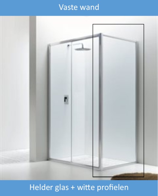 INDA JOLLY VASTE WAND 87-91 H195CM TRANSPARANT  PROFIEL WIT