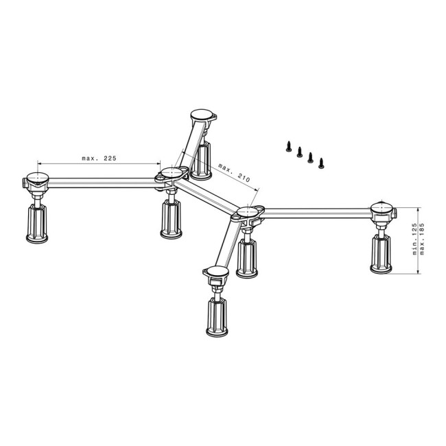 MEPA DOUCHEPOTEN UITSCHUIFBAAR 75/100CM