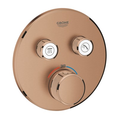 GROHE  SMARTCONTROL INBOUW MET 2 UITGANGEN  MET DRUKTOETSEN BRUSHED WARM SUNSET