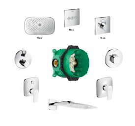 HANS GROHE SHOWERSELECT AFWERKSET VOOR INBOUWTHERMOSTAAT VOOR 2 SYSTEMEN MET FIXFIT CHR.