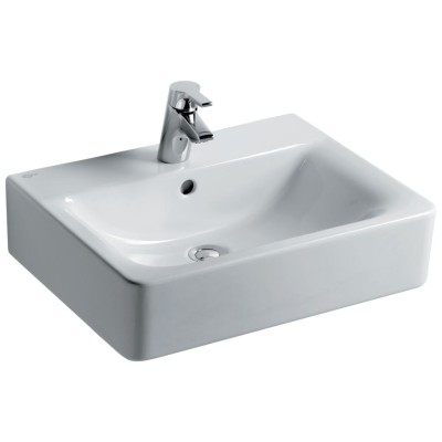 IDEAL STANDARD CONNECT WASTAFEL MUUR  BREEDTE 55CM MET 1 KR.GAT EN OVERLOOP
