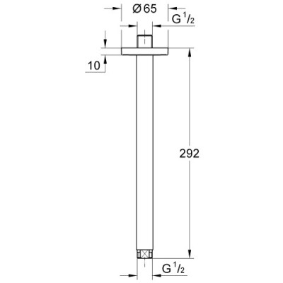 GROHE RAINSHOWER DOUCHE-ARM 1/2" SPRONG 292MM