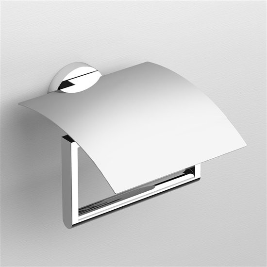 CLOU FLAT TOILETROLHOUDER MET KLEP CHROOM