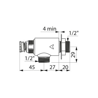 DELABIE TEMPOSTOP DOUCHEKRAAN HAAKS inbouw