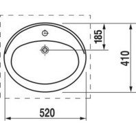 LAUFEN EUROLINE INBOUWWASTAFEL 52CM
