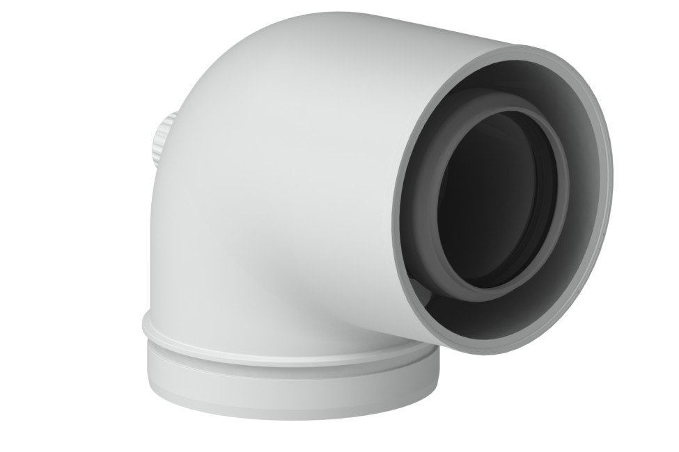 DAALDEROP ADAPTOR COUDE 60/100 + MEETNIPPEL voor CUBE ONE/DUO