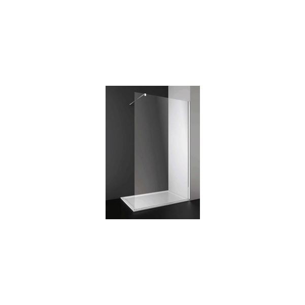 SONJA SAM WALK-IN  BR. 138-140 H2m TR. GLAS + ZILVER HOOGGLANS 8MM +muursteun 120cm