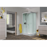 KINEDO KINEPRIME GLASS C HOEK 90 X 90 X 9 CM MET SCHUIFDEUREN IN HELDER GLAS