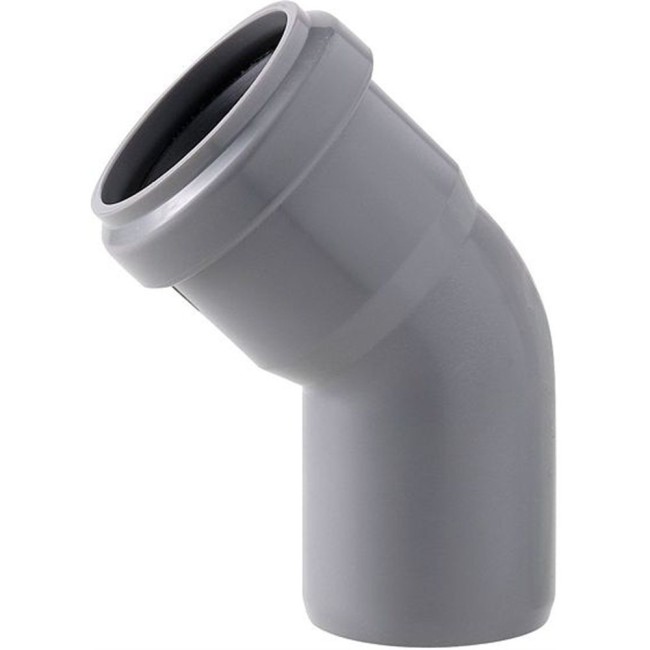 COUDE GRIJS PVC MET JOINT 50MM 67°