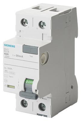 SIEMENS VERLIESSTROOMSCHAKELAAR A 63A 1+N 30mA 230V 2M I2T