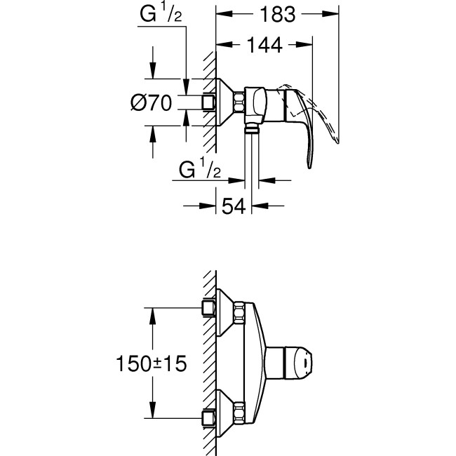 GROHE EUROSMART DOUCHEMENGKRAAN CHR.