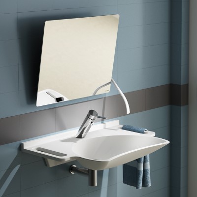 DELABIE SPIEGEL KANTELBARE 600 X 500 + HENDEL NYLON WIT