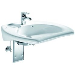 GEBERIT WASTAFEL MINDER VALIDEN ONDERRIJDBAAR 650 X 600 MET OVERLOOP EN VOORGESTOKEN KRAANGAT