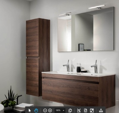 MARCUS MEUBELSET MET1 LADE GREEPLOOS + SPIEGEL 120CM