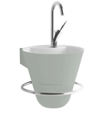 DECOTEC CONE LAVE-MAINS SOLID SURFACE DECOR KLEUR INCLUSIEF PLUG +SYPHON  EN HANDDOEKDRAGER