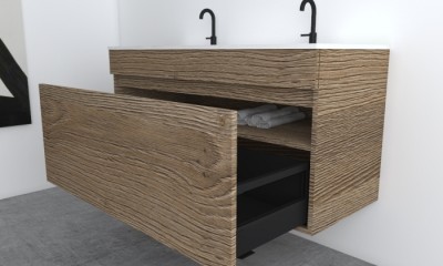 SLEURS ATMOZ ONDERKAST BREEDTE 70CM MET 1 LADE GREEPLOOS - PRIJSGROEP B JJ STONE GREY