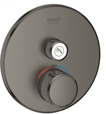 GROHE  SMARTCONTROL ROND INBOUW MET 1 UITGANG UITV. BRUSHED HARD GRAHITE