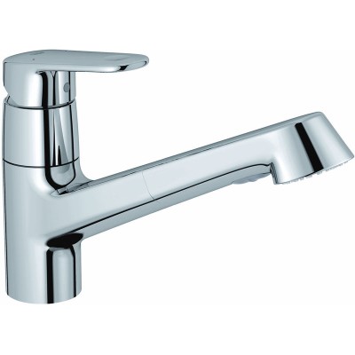 GROHE EUROPLUS KEUKENKRAAN LAGE UITLOOP + UITTREKB HANDSPR CHR.