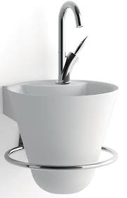 DECOTEC CONE LAVE-MAINS SOLID SURFACE WIT INCLUSIEF PLUG +SYPHON  EN HANDDOEKDRAGER
