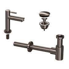 COMBI SET 1A KRAANTJE +  VASTE PLUG +SYPHON BRUSHED NIKKEL