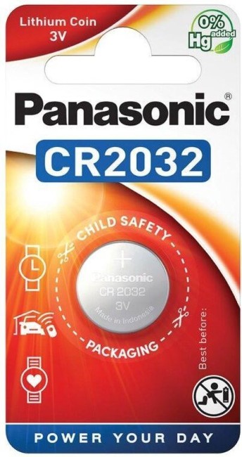 PANASONIC BATTERIJ CR-2032/2B  LITHIUM BATTERIJ 3V