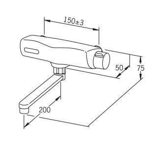 HANSAELECTRA WANDMENGKRAAN  MET UITLOOP 20 CM