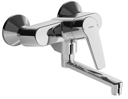 HANSA POLO WANDMENGKRAAN BEW. BEC 15CM CHR. UITGIETBAK