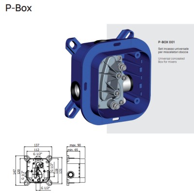PAFFONI INBOUWBOX VOOR THERMOSTATISCH DOUCHEKRAAN