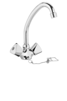 PAFFONI ETOILE LAVABOMENGKRAAN MET BEWEEGBARE BEK + KETTINGHOUDER CHR.SPRONG 15 CM 