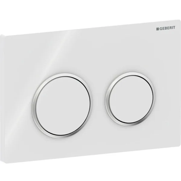 GEBERIT DUWPLAAT SIGMA 20  MAT WIT GELAKT EASY TO CLEAN RONDE TOETSEN KLEIN MODEL