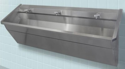 INTERSAN WASTROG SANILAV13MP3 RVS B 180 3PL MET ZELFSLUITENDE KRANEN VOOR KOUD WATER 