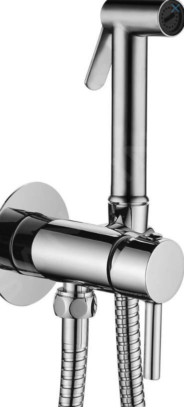 PAFFONI BIDET SPROEIER MENGKRAAN EN HOUDER DOUCHE CHR. 2 X 1/2 WARM EN KOUD