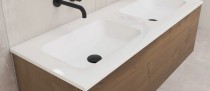 INK ASPEKT MAT WIT TABLET PORSELEIN 140 X 45 X 1.5 1 LAVABO MET 2 KRAANGATEN
