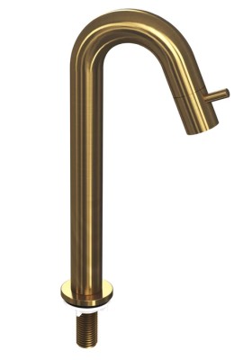COMBI SET 4A KRAANTJE GEBOGEN  +  VASTE PLUG +SYPHON UITV.BRUSHED MAT GOUD