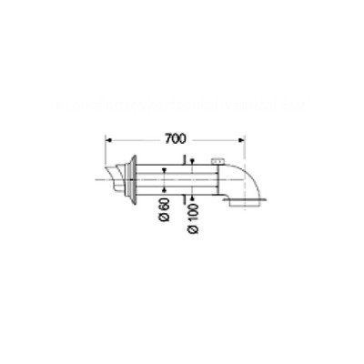 BULEX KIT MUURDOORVOER + COUDE 60/100 PP/ALU