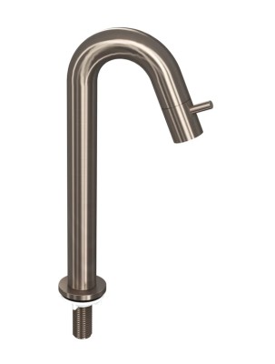 INK COMBISET BRUSHED NICKEL LAVE MAIN KRAAN + SYPHON + PLUG OPEN