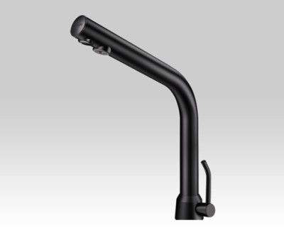 DELABIE VERHOOGDE MENGKRAAN BLACK SPIRIT ELEKTRONISCHE WASTAFELKRAAN  UITV.MAT MAT ZWART HOOGTE 25 CM NETSPANNING 230/12V