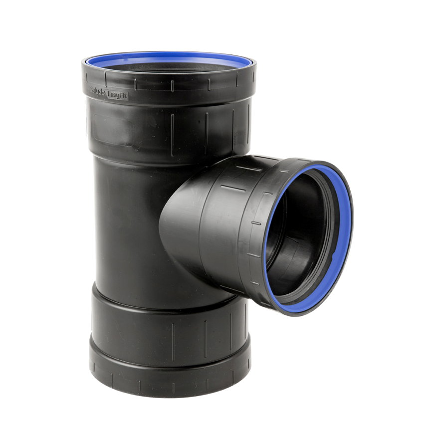 T-STUK ZWART PPC 75MM 90° FFF