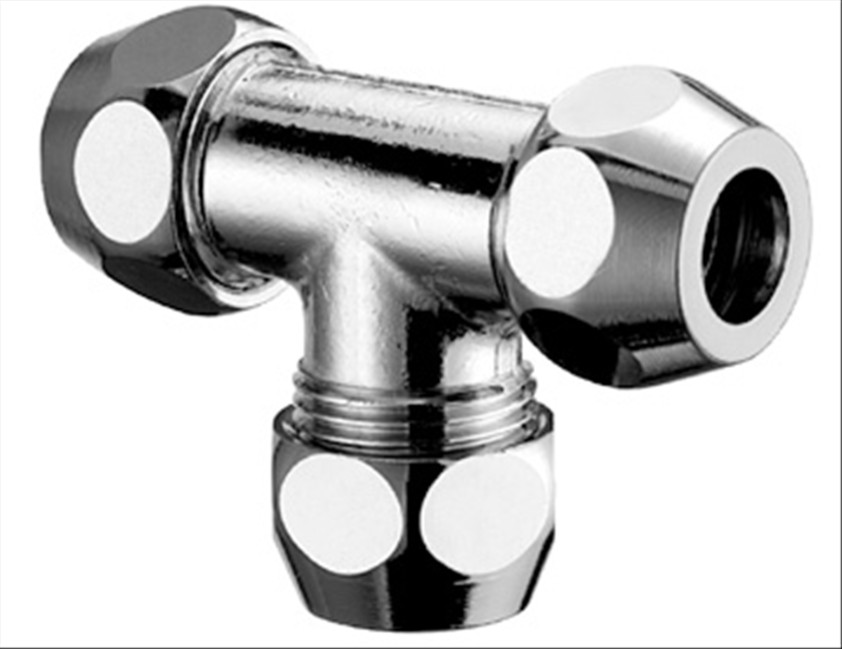 SCHELL T-STUK CHROME 12X12X12 1/2