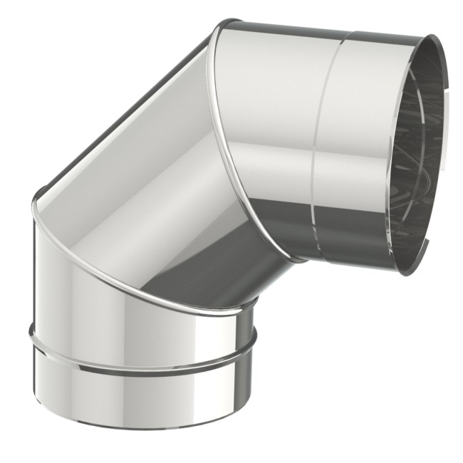 COUDE INOX ENKELWANDIG 180MM 90° 
