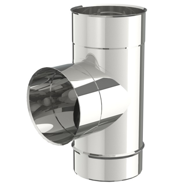 T INOX ENKELWANDIG 180MM 90° OPSINOX