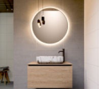 RIHO SPIEGEL ROND MET INDIRECT VERLICHTING DIAM 80 CM WITTE KADER TOUCHBEDIENING