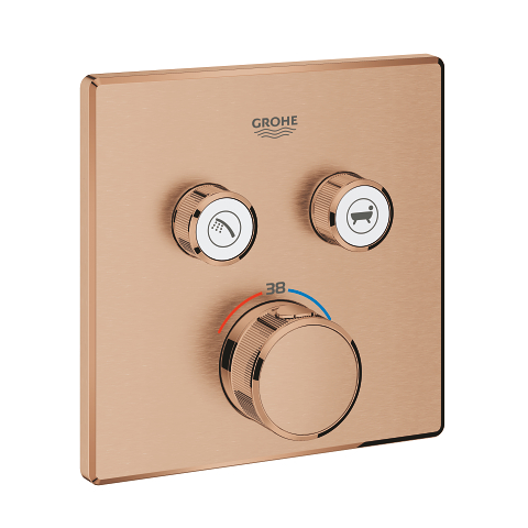 GROHE  SMARTCONTROL INBOUW MET 2 UITGANGEN BRUSHED WARM SUNSET