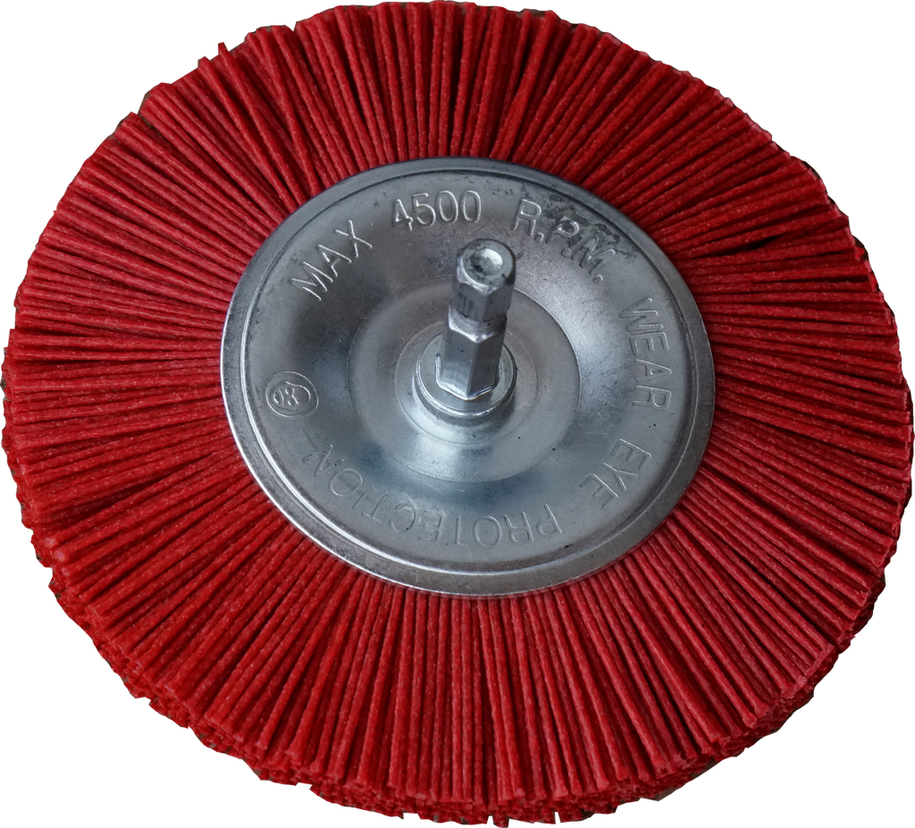 ROTERENDE NYLON BORSTEL VOOR REINIGING RONDE WISSELAARS MET HEX AANSLUITING 