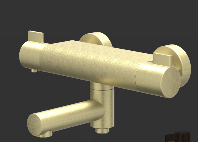 INK IVY BADTHERMOSTAAT MET DRAAIBARE UITLOOP UITV.MAT GOUD PVD