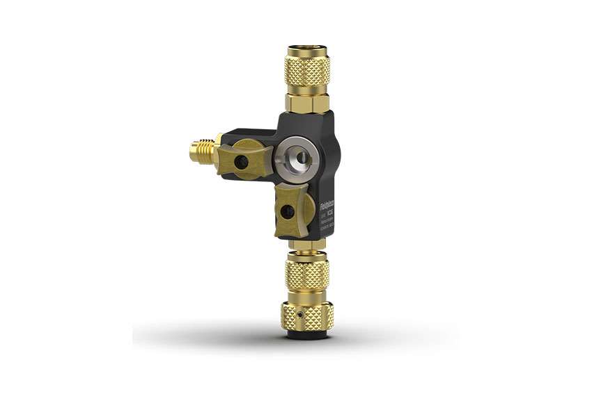 FIELDPIECE SCHRAEDERVENTIEL DUBBELE KRAAN SLANG 1/4 - 5/16