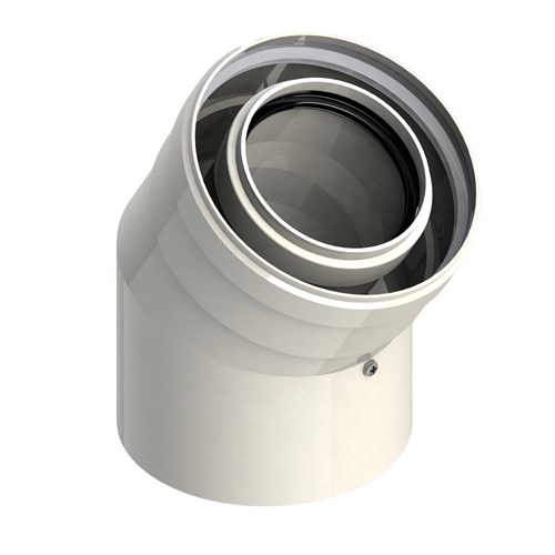 RLX CONCENTRISCHE BOCHT 30° 80/125 WIT PP/ALU