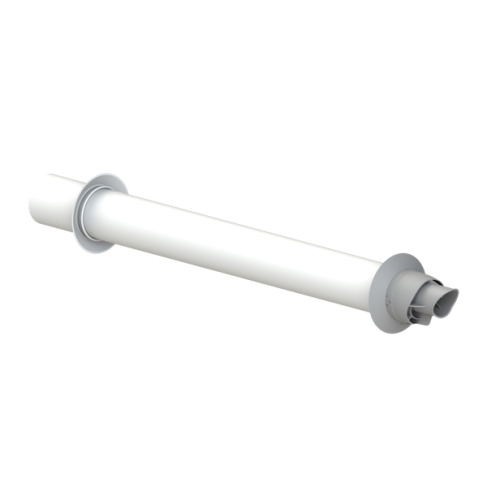 RLX MUURDOORVOER 750MM 60/100 PP/ALU WITTE AFWERKING